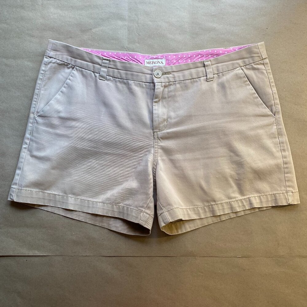 Merona Khaki Chino Flat Front Shorts